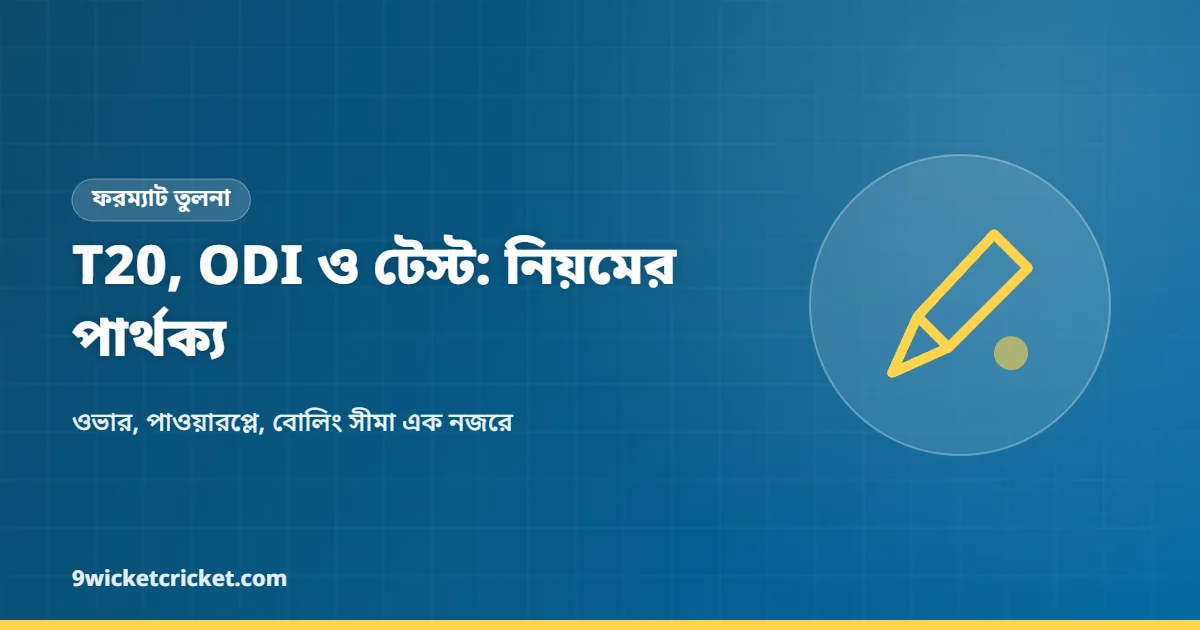টি-টোয়েন্টি, ওয়ানডে ও টেস্ট ক্রিকেট: তিন ফরম্যাটের নিয়মের পার্থক্য সহজ বাংলায়